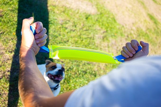 Dog Bite Tug Toy with 2 Strong Handles (2-Pack) - Tough, Durable Fire Hose Dog Tugs for Medium to Large Dogs - Ideal for Tug of War, Fetch, Puppy Training & Fun Interactive Play - Handmade Pull Toys
