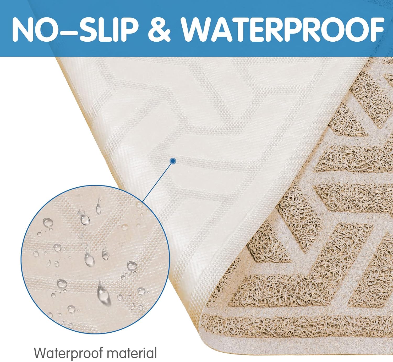 UPSKY Cat Litter Mat, Litter Trapping Mat Soft on Kitty Paws, Large Litter Box Mat 35" x 24" Scatter Control for Indoor Cats Waterproof and Extra Large Pretty Litters Carpet