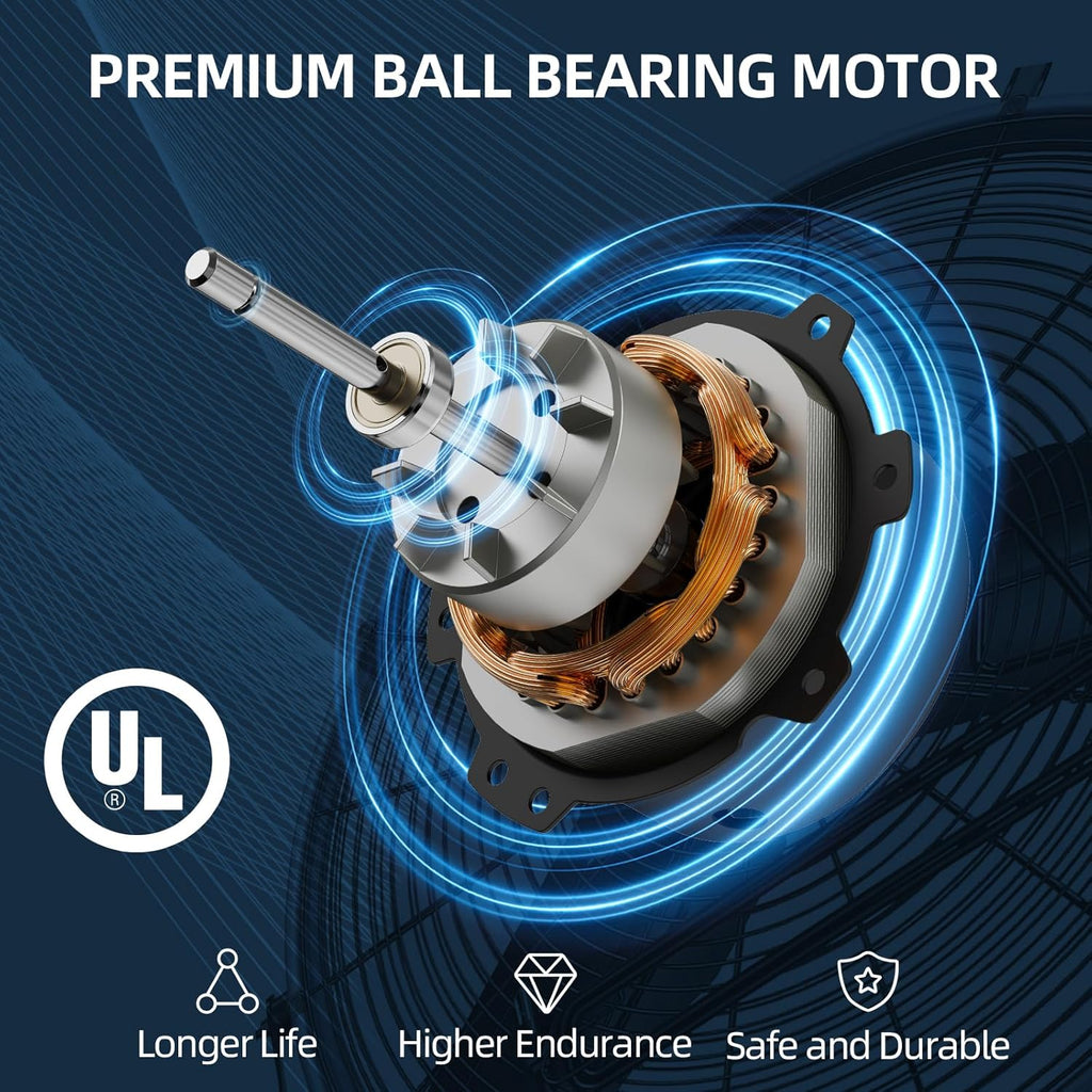 Oscillating High Velocity Wall Mount Fan, Industrial Heavy Duty Metal Wall Fans, 3 Speeds, Adjustable Tilt, Quiet Operation Commercial Shop Fan for Garage (18 Inch - Indoor)