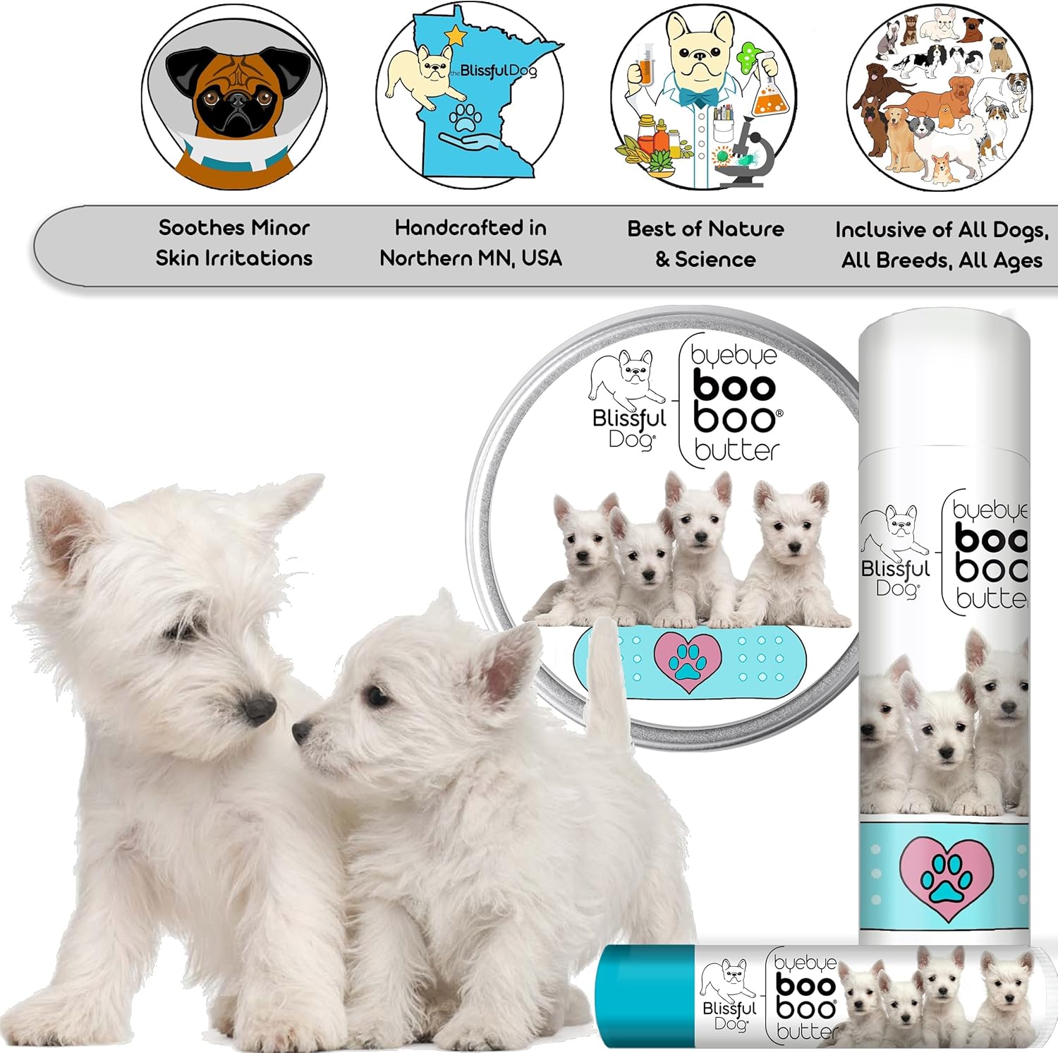 The Blissful Dog West Highland Terrier Boo Boo Butter, 16 oz.