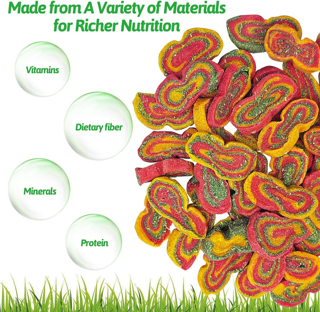 Fhiny Rabbit Chew Toys Mixed Forage Beetroot Carrot and Pumpkin Bunny Treats for Hamsters Guinea Pigs Chinchillas and Other Small Rodents Teeth Grinding (0.29lb/130g)