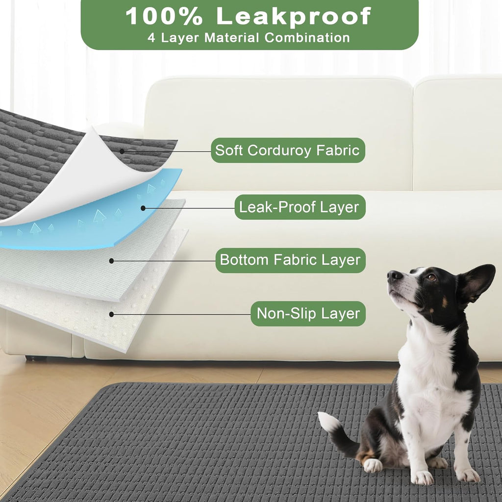 Washable Pee Pads for Dogs, 2 Pack Reusable Puppy Pads Dog Pads, Non-Slip Dog Pee Pads, Leakproof Pet Pee Pads Wee Wee Pads for Dogs. (Dark Grey, 20"x20"(Pack of 2))