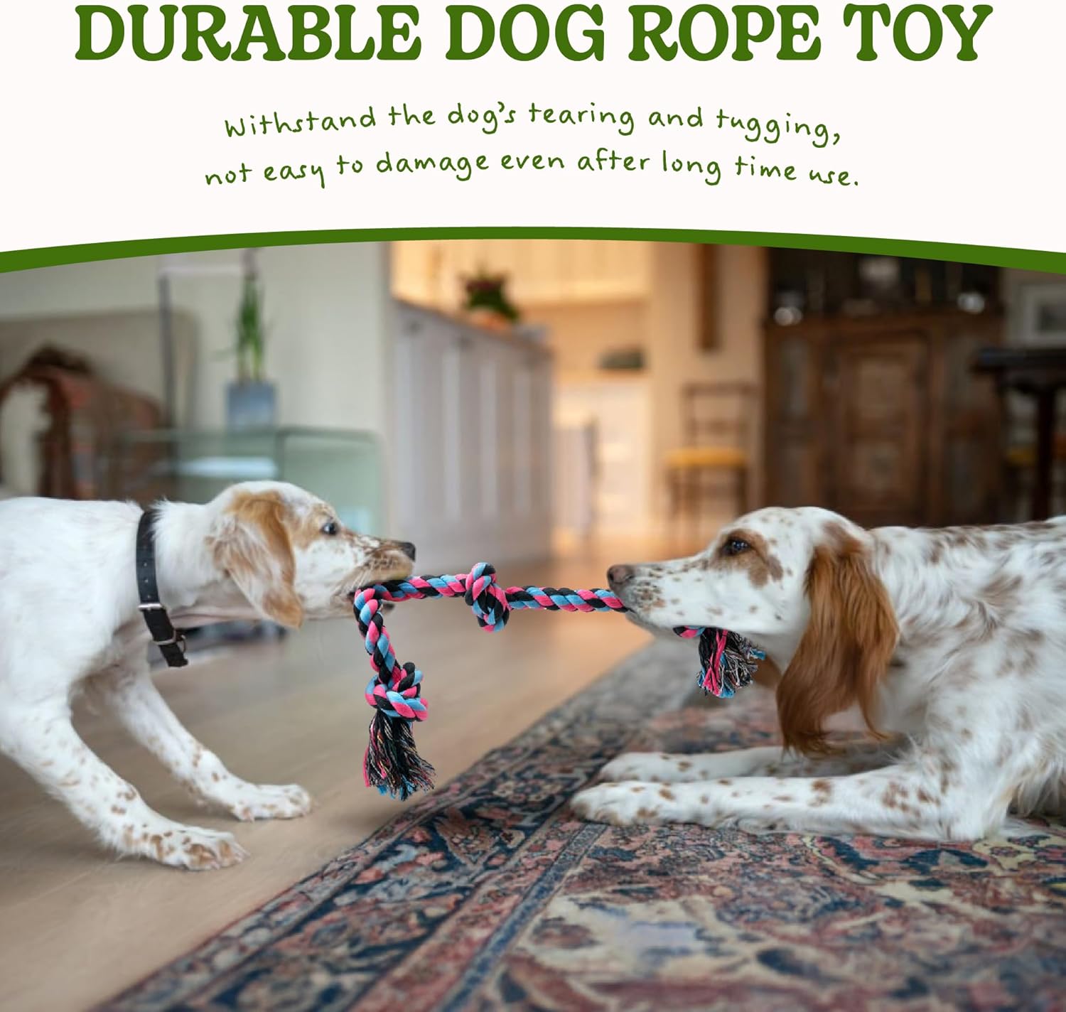 SHARLOVY Dog Rope Toy for for Medium Dogs, Durable Cotton Dog Chew Toys for Aggressive Chewers, Interactive Tug of War Dog Toys for Medium to Large Breed