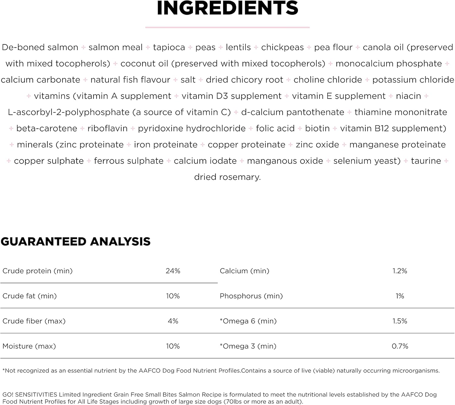 Go! Solutions Sensitivities Limited Ingredients, Grain-Free Dry Dog Food, Small Bites Salmon Recipe for Sensitive Stomach, 22 lb Bag