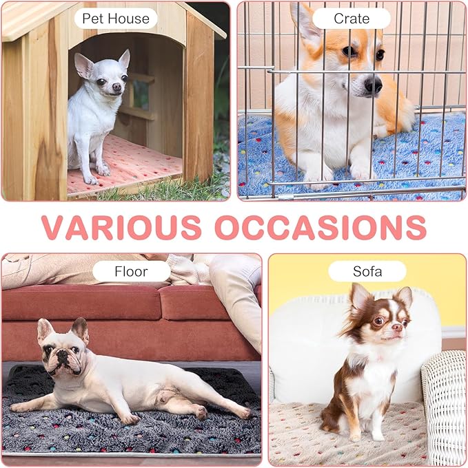 4 Pack Self Heating Cat Bed Cat Self Warming Pad with Removable Cover Extra Warm Thermal Pet Pad Washable Pet Crate Mat Anti Slip Kennel for Indoor Outdoor Pets(Dot,16 x 20 Inches)