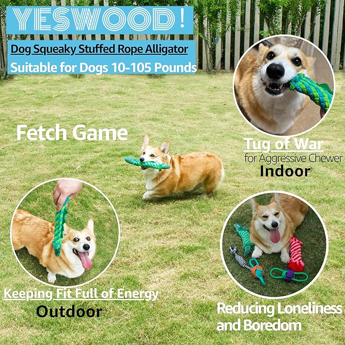 YESWOOD! Dog Squeaky Cocodie Rope Toy Pink Cute Stuffed Lobster,Durable Puppy RopeToy for Aggressive Chwers Tug of War Fetch Chew Toys for Teething Small Medium Breed 10-105 Pounds Interactive Gifts