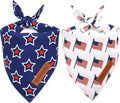 Realeaf American Flag Dog Bandanas 2 Pack, Triangle Reversible 4th of July Pet Scarf for Boy and Girl, Premium Durable Fabric, Patriotic Bandana for Small Medium Large and Extra Large Dogs (Small)