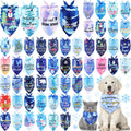 Abbylike 50 Pcs Winter Dog Bandanas Bulk Pet Scarfs Triangle Bibs Adjustable Washable Puppy Kerchief Seasonal Pet Costume Accessories Grooming Supplies for Small Medium Large Dogs Cats