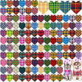 Sanwuta 120 Pcs Plaid Dog Bandanas Bulk Pet Scarves Adjustable Soft Cute Dog Triangle Scarfs for Medium Small Dogs Cats Large Puppy