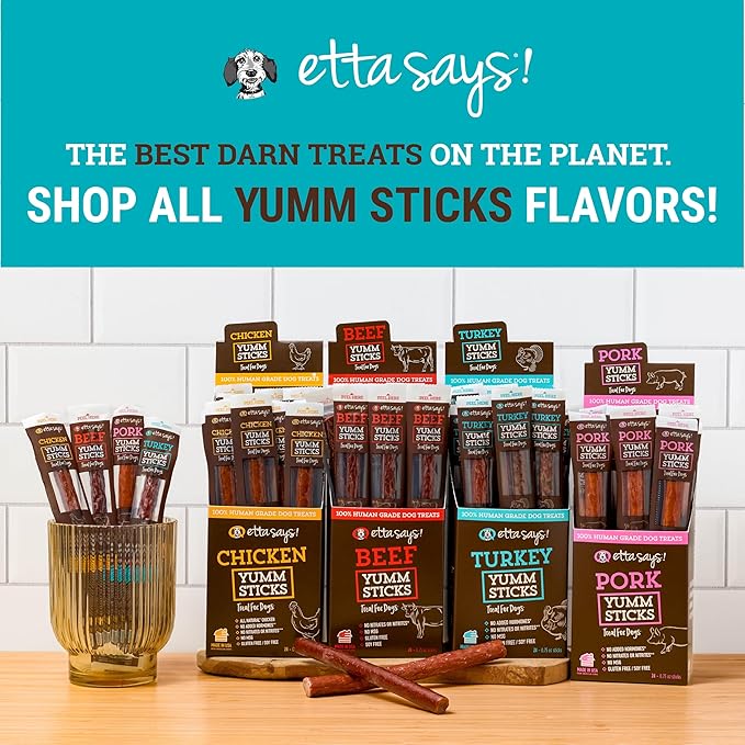 etta says! Yumm Sticks - Real Meat Turkey Dog Jerky Treats - Human Grade - Made in The USA (12 Count Pack of 1)
