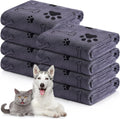 Chumia 8 Pcs Dog Towels for Drying Dogs Cats Pet Towels Bulk Puppy Microfiber Quick Drying Paw Bath Bathing Supplies Absorbent for Medium Pets(Gray,40 x 24 Inch)