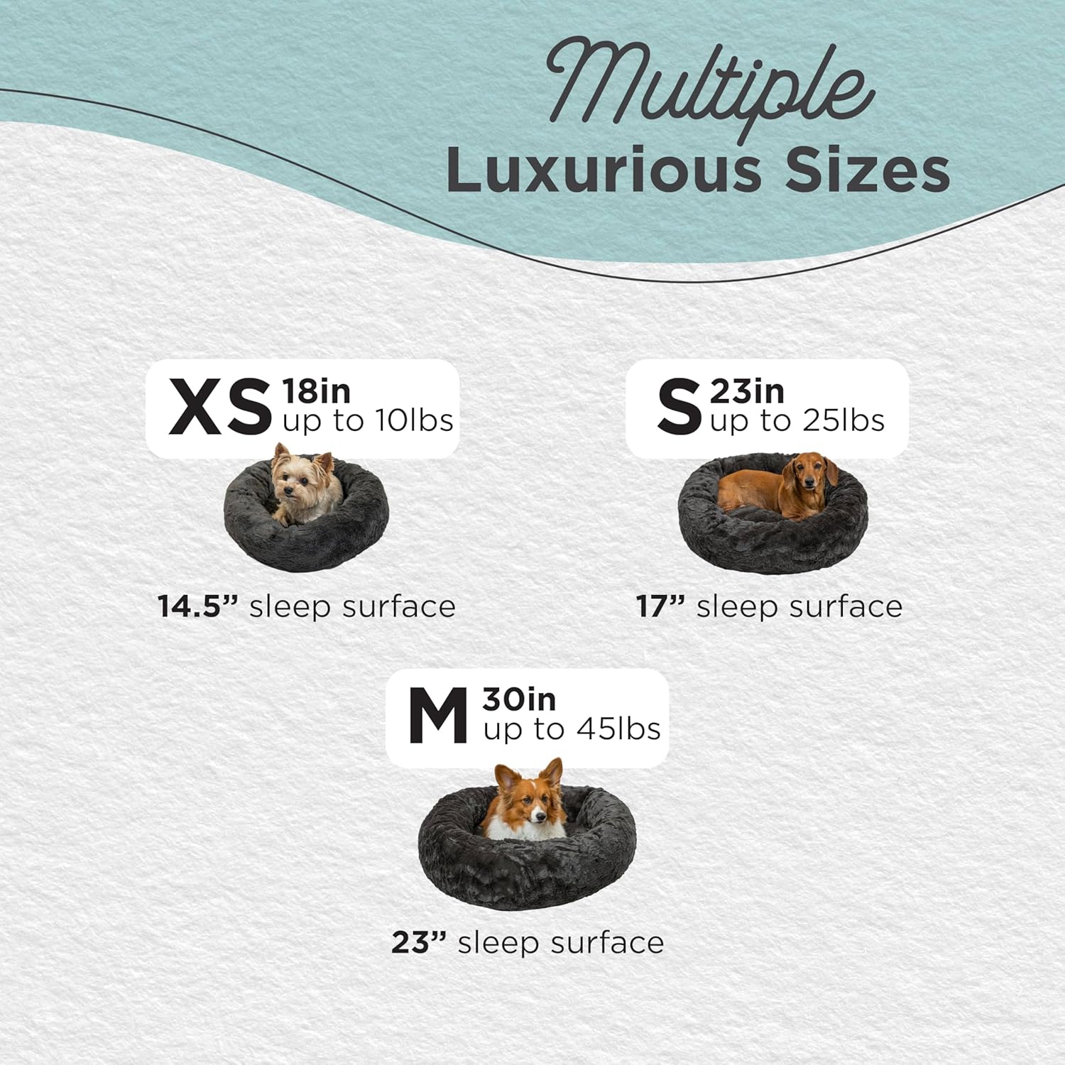 Best Friends by Sheri Original Calming Donut Dog and Cat Bed, Lux Faux Fur, Mink Dark Gray, XS (18in x 18in) - Anxiety Relief for Pets Up to 10 lbs