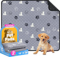 Washable Pee Pads for Dogs, 2 Pack Reusable Puppy Pads, Waterproof Pet Pee Pads for Dog Potty Training, Dog Pee Pads for Crate, Playpen, and Whelping, Durable and Absorbent, Grey 18"x24"