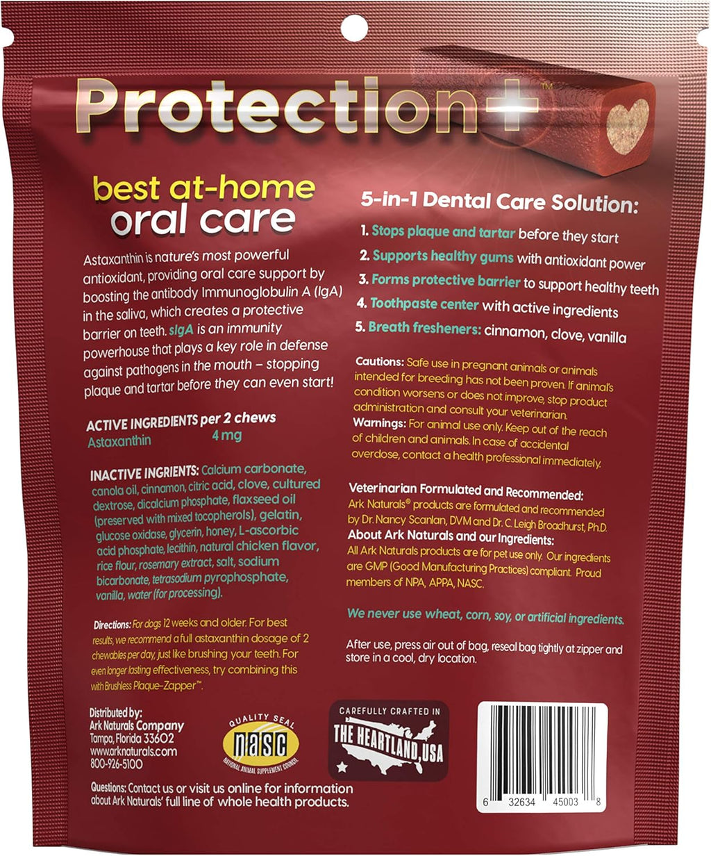 Ark Naturals Protection+ Brushless Toothpaste – Large Breeds, 18oz Bag – Dog Dental Chew with Toothpaste Center – Prevent Plaque & Tartar and Freshen Breath with Dental Chews for Dogs