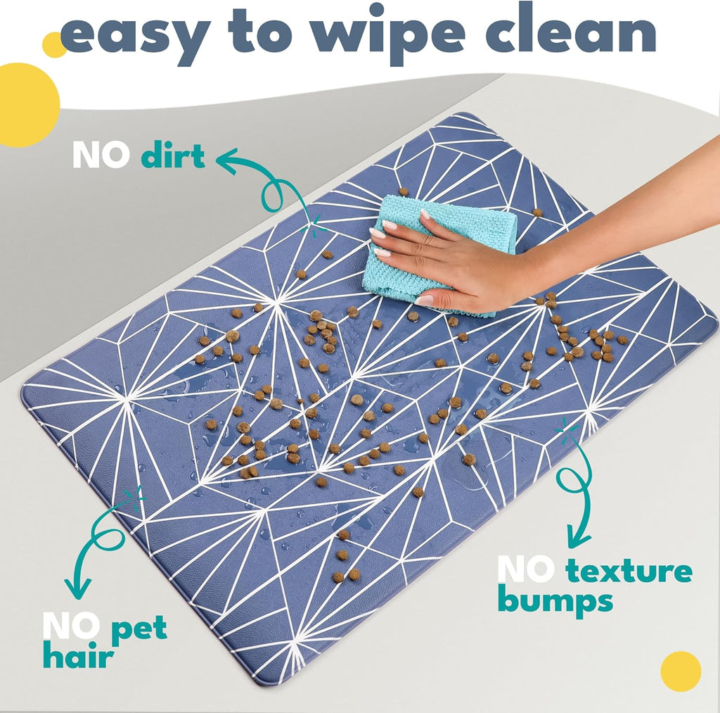NALALAS Large Dog Mat for Food and Water, Cat Feeding Mat | Large Waterproof Dog Bowl Mat | Non-Slip Pet Food Mat for Floors | Pet Mats for Food and Water | Easy to Clean