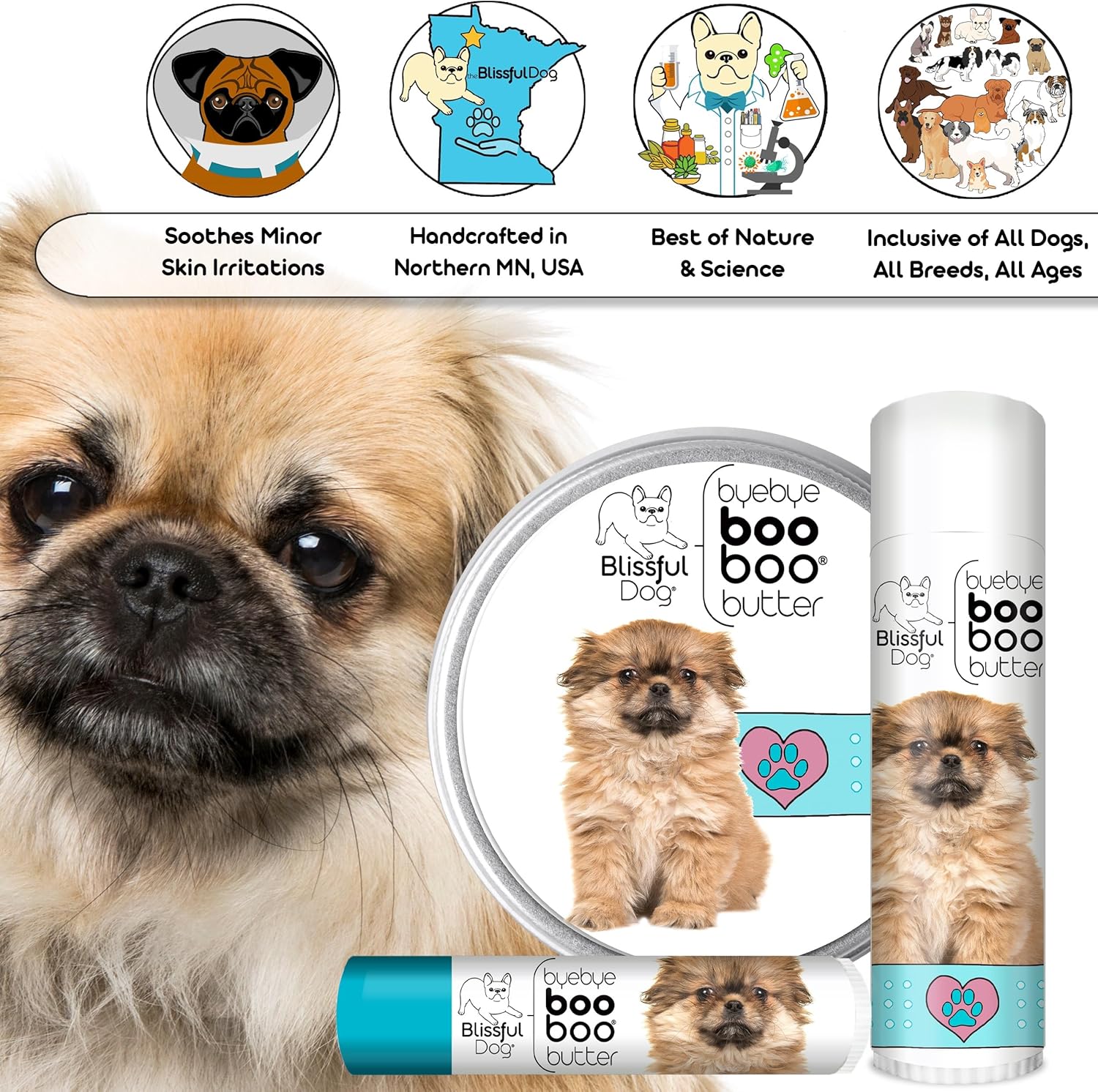 The Blissful Dog Tibetan Spaniel Boo Boo Butter, 4 oz