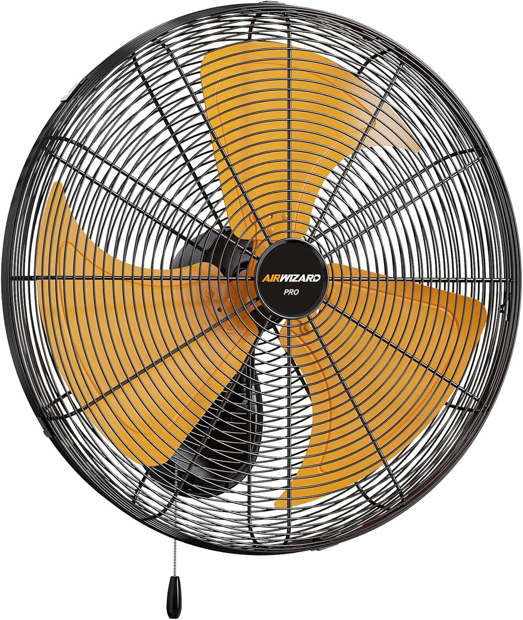 Oscillating High Velocity Wall Mount Fan, Industrial Heavy Duty Metal Wall Fans, 3 Speeds, Adjustable Tilt, Quiet Operation Commercial Shop Fan for Garage (18 Inch - Indoor)