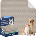 Washable Pee Pads for Dogs, 2 Pack Reusable Puppy Pads Dog Pads, Non-Slip Dog Pee Pads, Leakproof Pet Pee Pads Wee Wee Pads for Dogs. (Brown, 24"x36"(Pack of 2))