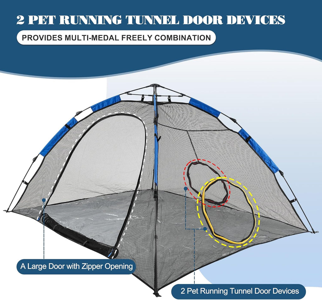 Outdoor Cat Enclosure -Portable Pet Playpen for Outside with Cat Tunnel, Cube Combo,Pet Cage for Cats, Kittens, Dogs and Small Animals