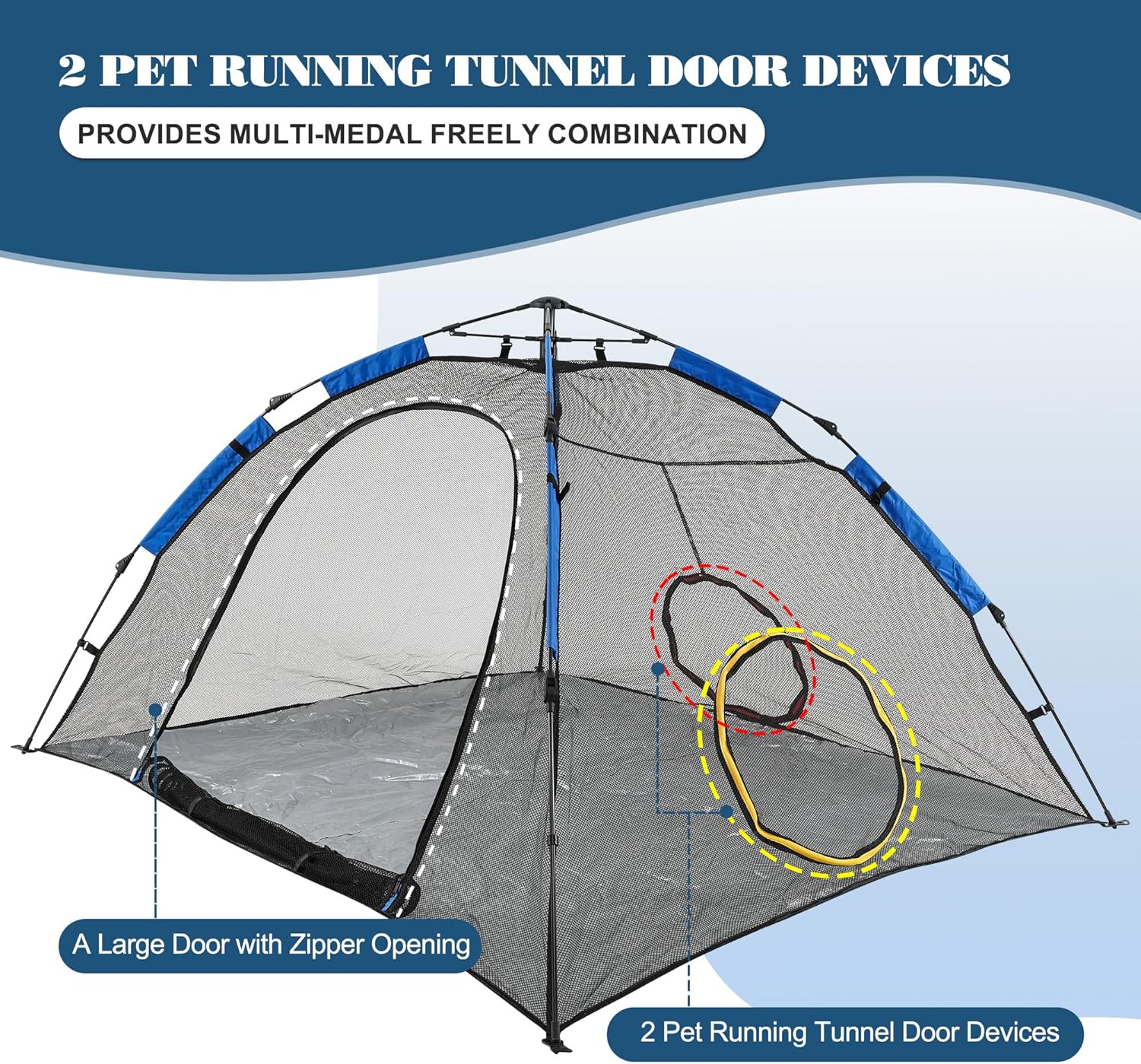 Outdoor Cat Enclosure -Portable Pet Playpen for Outside with Cat Tunnel, Cube Combo,Pet Cage for Cats, Kittens, Dogs and Small Animals