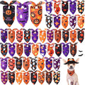 Abbylike 50 Pcs Halloween Dog Bandanas Bulk Pumpkin Bandanas for Dogs Triangle Kerchief Bibs Scarf Set for Pet Halloween Costume Photo Props Accessories Pet Shops, 25 Styles (19.7 x 13.8 x 13.8")