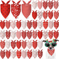 Abbylike 50 Pcs Christmas Dog Bandanas Bulk Xmas Red and White Bandanas for Dogs Triangle Kerchief Bibs Scarf Set for Pet Christmas Costume Photo Props Accessories Pet Shops (25.6 x 17.7 x 17.7)