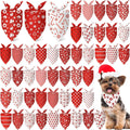 Abbylike 50 Pcs Christmas Dog Bandanas Bulk Xmas Red and White Bandanas for Dogs Triangle Kerchief Bibs Scarf Set for Pet Christmas Costume Photo Props Accessories Pet Shops (19.7 x 13.8 x 13.8)