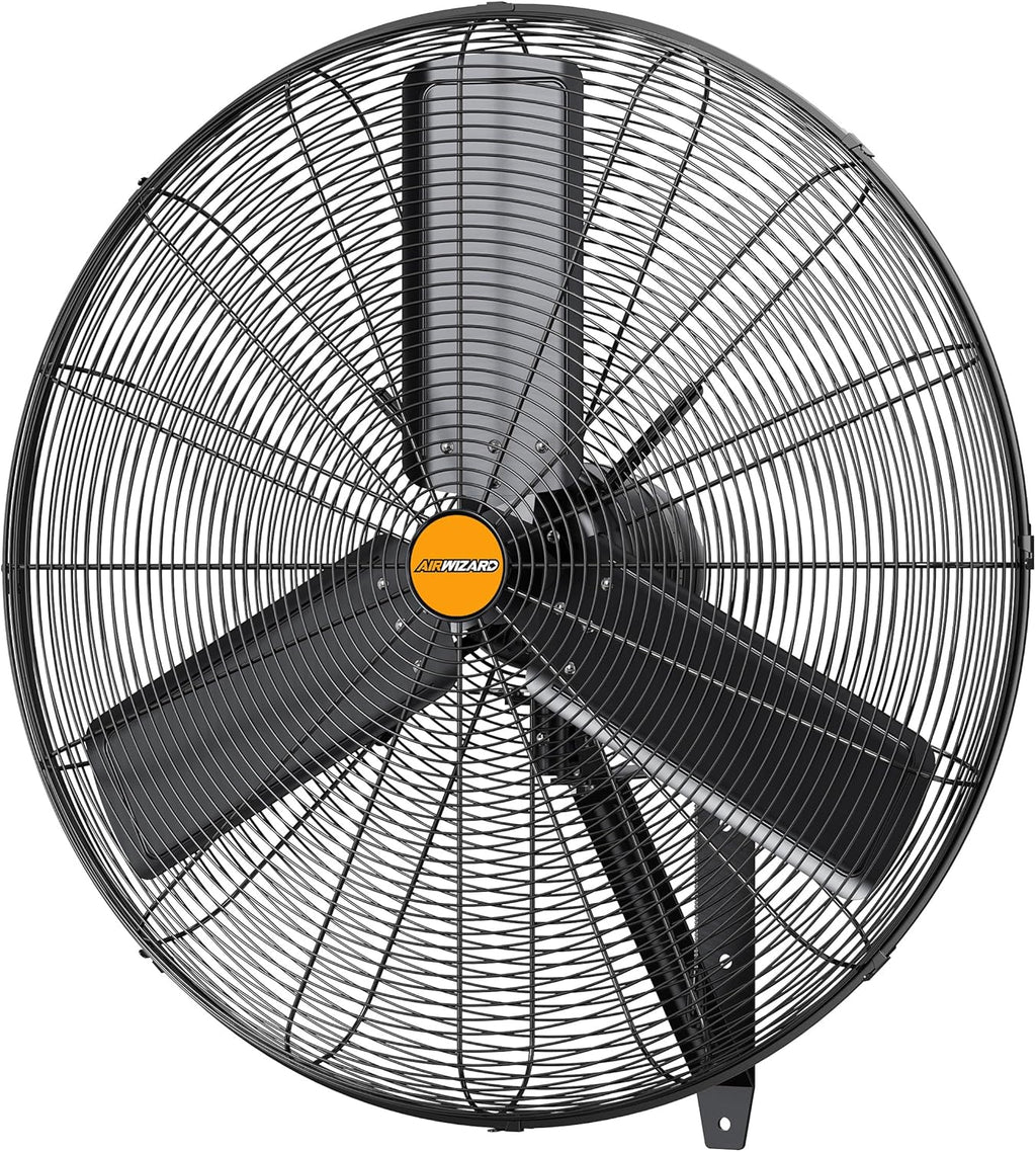 24 inch Outdoor Oscillating Wall Mounted Fan, High Velocity IPX4 Waterproof 7600 CFM Industrial Metal Wall Fan, 2 Speed, Adjustable Tilt, for Greenhouse, Patio, Garage, Workshop