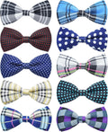 PET SHOW 10 Pack Pet Big Dogs Collar Embellishment Attachment Bow Ties for Medium Large Dogs Collar Charms Accessories Slides Bowties for Birthday Wedding Parties Assorted A Style Assorted B Styles