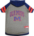 NCAA Mississippi OLE Miss Rebels Hoodie for Dogs & Cats, Large Collegiate Licensed Dog Hoody Tee Shirt. Sports Hoody T-Shirt for Pets. College Sporty Dog Hoodie Shirt.