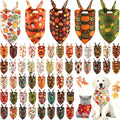 Abbylike 50 Pcs Fall Dog Bandanas Bulk Pet Scarfs Triangle Bibs Adjustable Washable Puppy Kerchief Seasonal Pet Costume Accessories Grooming Supplies for Small Medium Large Dogs Cats