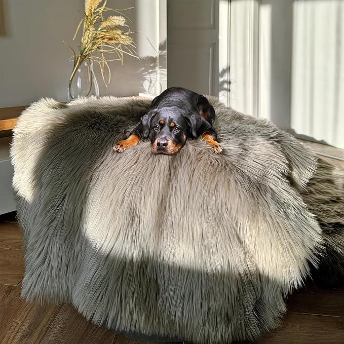 Waterproof Dog Blanket for Small, Medium & Large Dogs – Faux Fur Pet Throw for Couch, Sofa, Bed & Car – Soft, Washable, Stain-Resistant, Durable Cover – Grey – 40" x 30"
