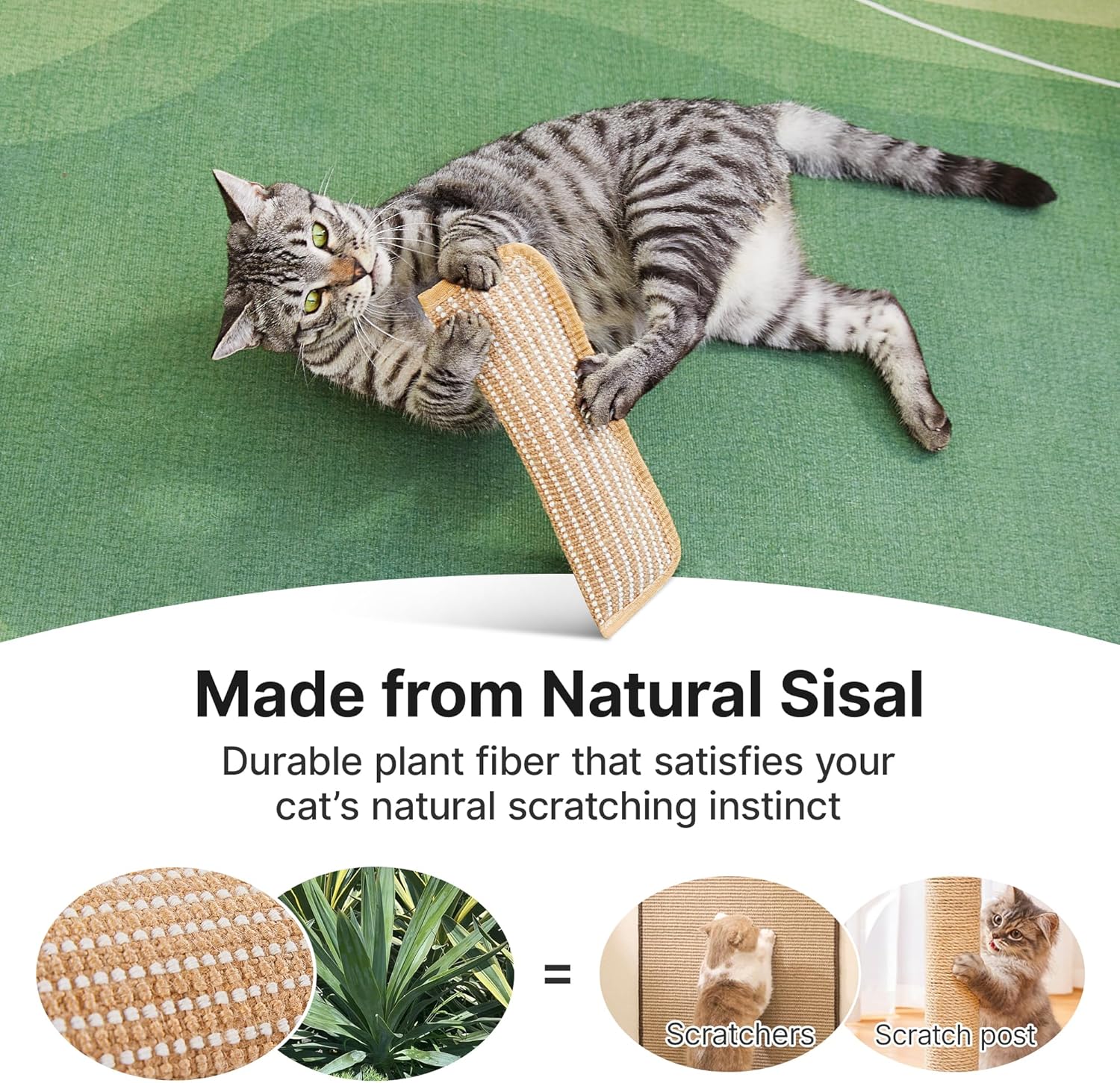 Potaroma Cat Toys Pack of 2 with 6000mg A+ Organic Catnip, Soft Sisal Material Indoor Kitten Scratching and Kicker Toys, Drives Bored Cats Crazy with Fun Interactive Chew