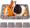 4 Pack Ultra Soft Dog Cat Bed Mat with Cute Prints Reversible Fleece Dog Crate Kennel Pad Cozy Washable Thickened Hamster Guinea Pig Pet Bed Mat for Small Animals(13 x 10 Inches,Gray)