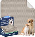 Washable Pee Pads for Dogs, 2 Pack Reusable Puppy Pads Dog Pads, Non-Slip Dog Pee Pads, Leakproof Pet Pee Pads Wee Wee Pads for Dogs. (Brown, 40"x40"(Pack of 2))