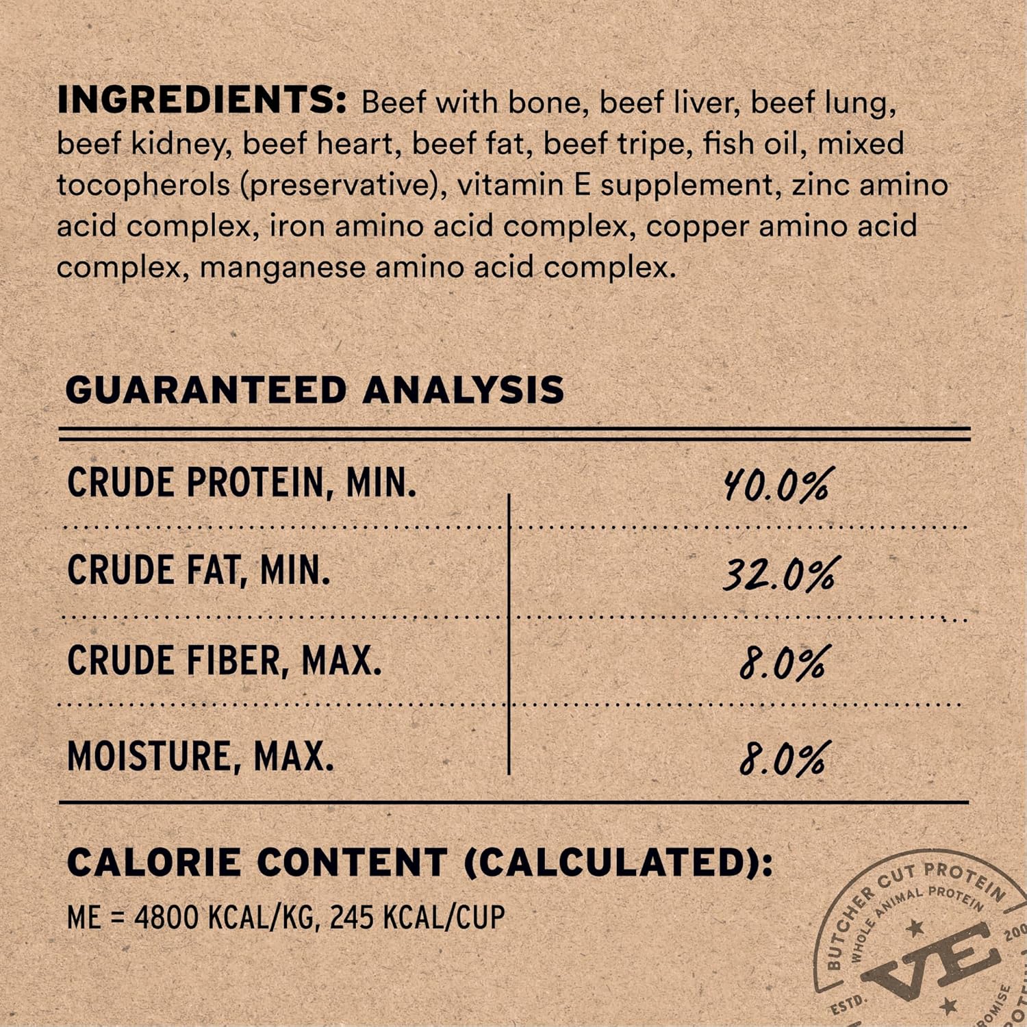 Vital Essentials Freeze-Dried Raw Beef Meal or Mixer Dog Food Crunchy Mini Nibs, 25 oz