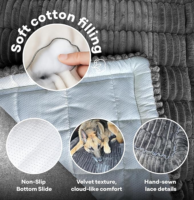 APetsPlanet Dog Bed for Car Back Seat Extender - Non-Slip Backseat Cushion for Dogs - Travel Plush Pet Mat Topper for Cars, Trucks, SUVs - Machine Washable Pad Blanket - Black, 54" x 24.8"