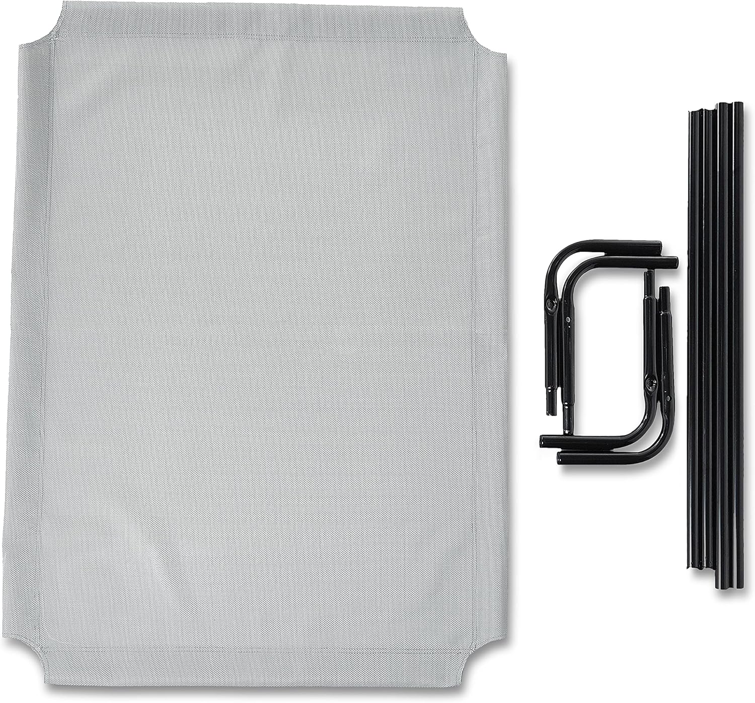 Amazon Basics Cooling Breathable Elevated Dog Bed with Metal Frame for Large Dogs, 51 x 31 x 8 Inch, Grey